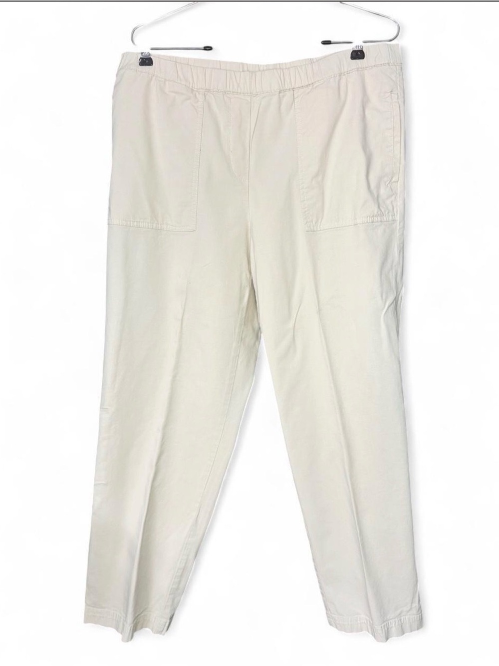 J. Jill Cream Straight-Leg Elastic Waist Pants
